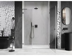 Mexen Lunar-B, L výklopné pravé sprchové dvere 110 cm, 8mm číre sklo, brúsený grafit profil, 832SL-110-050-66-00-P