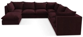 Vínovočervená rohová pohovka (pravý roh/do tvaru "U") Manao – Makamii