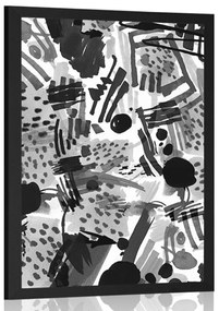 Plagát čiernobiela pop art abstrakcia - 20x30 silver