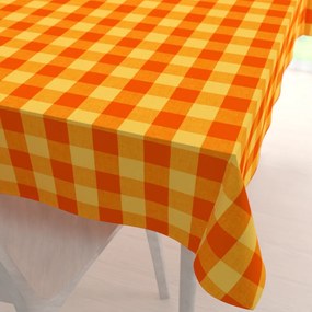Biante Bavlnený obdĺžnikový obrus Olivia OL-003 Oranžovo-žltá kocka veľká 120x160 cm