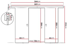 Posuvné dvere Jowenton Duo 132 (čierna) . Vlastná spoľahlivá doprava až k Vám domov. 1104644