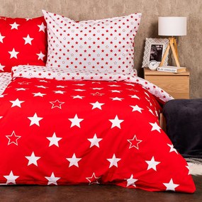 4Home Bavlnené obliečky Stars red, 220 x 200 cm, 2 ks 70 x 90 cm