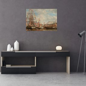 Obraz - Eugène Boudin, Festival in the Harbor of Honfleur, reprodukcia (70x50 cm)