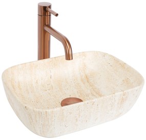 Rea Belinda Mini, umývadlo na dosku 360 x 255 x 115 cm, imitácia kameňa matná, REA-U4700