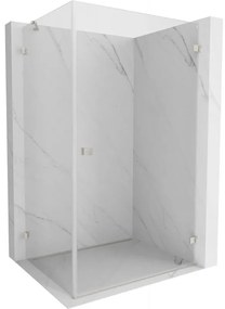 Mexen Lunar-B pravostranný výklopný sprchový kút 100 x 80 cm, číre sklo, brúsená oceľ, 832-100-080-97-00-P