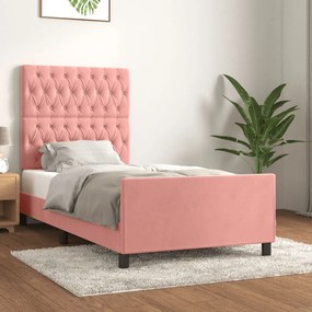 Rám postele s čelom ružový 100x200 cm zamat 3125927