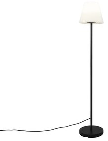 Vonkajšia stojaca lampa čierna s bielym tienidlom IP65 25 cm - Virginia
