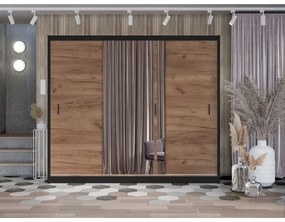 Šatní skriňa so zrkadlom SABRINA 250x215 cm dub craft