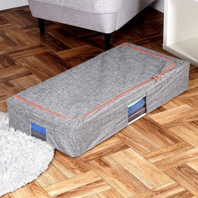 Látkový pevný box na uskladnenie textilu, sivý PILLOW 95 x 45 x 16 cm (68l)