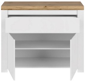 Skriňa VILGO 2D1S, lesklá biela