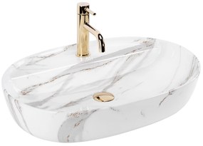 Rea Aura, umývadlo na dosku 610x410x130mm, imitácia kameňa-Shiny Aiax, REA-U6623