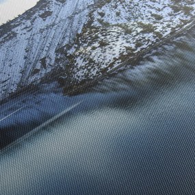 Obraz - zimná krajina s jazerom (150x105 cm)