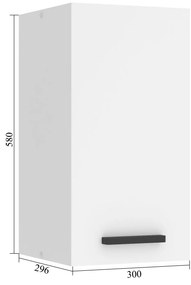 Kuchynská skrinka Belini Premium Full Version horná 30 cm šedý mat