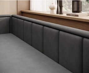 Tmavosivá ženilková rozkladacia/s úložným priestorom pohovka 214 cm Fulgeo – ELTAP