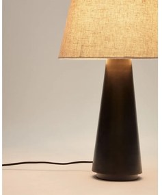 Čierno-béžová stolová lampa s textilným tienidlom (výška 60 cm) Torrent – Kave Home