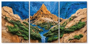 drevko |  Trojdielny machový obraz Dotyk života (imitácia)  50 x 101 cm