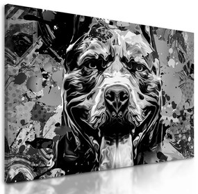 Obraz abstrakcia psa v čiernobielom prevedení