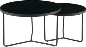 XXXLutz SADA KONFERENČNÝCH STOLÍKOV, čierna, kov, sklo, 60-80/60-80/44.5-49.5 cm MID.YOU - Stolíky do obývačky - 001088007001