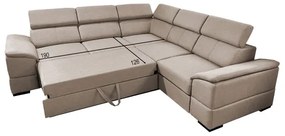 Univerzálna rohová rozkladacia sedacia súprava s úložným priestorom GRANADA béžová