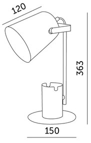 Stolná stolová lampa Pohyblivé školské nočné svetlo E27 čierna