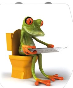 WC sedadlo s jednoduchým zatváraním Wenko Frog News, 45 x 38,8 cm