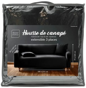 Čierny 3-miestny napínací poťah na pohovku Mila – douceur d'intérieur