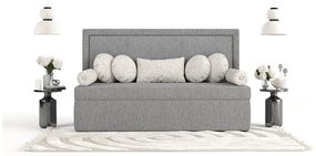 Sivá čalúnená jednolôžková posteľ 90x200 cm Scala – Maison de Rêve