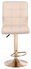 LuxuryForm DESIGN Barová stolička TOLEDO na zlatom tanieri - krémová