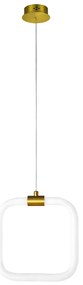 Toolight Toolight, závesné LED svietidlo 20x20cm, 9W, 3000K, LHJ057-CP1, biela-zlatá matná, OSW-60030
