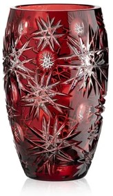 Bohemia Crystal Brúsená váza Rubín 200mm
