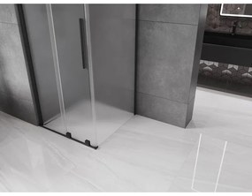 Mexen Velar, sprchový kút s posuvnými dverami 110 x 110 cm, 8mm sklo námraza, čierna matná, 871-110-110-31-70