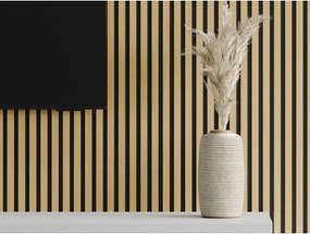 Mexen Lam-F, akustické stenové lamely 275 × 30 cm, plstený podklad 8 mm, technická dyha, dub zlatistý, S105-275307-3015-003