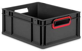 Sada 10 kusov - Eurobox Next Gen 2.0 Cycle - Stohovateľný kontajner s otvorenými rukoväťami - Červený - 400 x 300 x 170 mm - Antracit