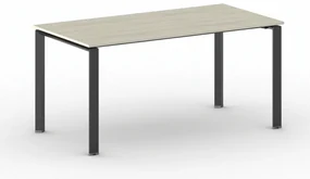 Rokovací kancelársky stôl PRIMO INFINITY, 160x80 cm, čierna podnož, dub prírodný