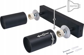 BERGE Stropné bodové svietidlo LED VIKI-L 2x GU10 čierne