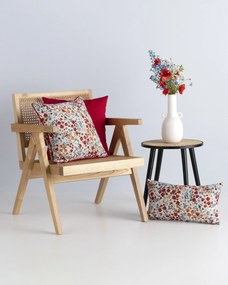 Sada 3 dekoračných vankúšov Red Popy Flower