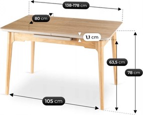 PROXIMA.store - Rozkladací jedálenský stôl Samer FARBA: dub, FARBA NÔH: dub