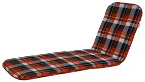 Livarno home Podložka na ležadlo, 190 x 60 x 5 cm (oranžová károvaná)  (100372590)