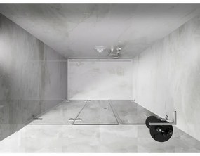 Mexen Lunar-F, L skladacie ľavé sprchové dvere 115 cm, 8mm číre sklo, biely profil, 836SL-115-050-20-00-L