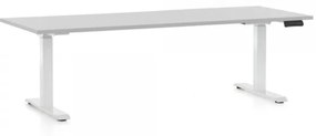 Výškovo nastaviteľný stôl OfficeTech C, 200 x 80 cm, biela podnož