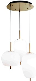 Ideal Lux - LED Luster na lanku UMILE LED/55W/230V pr. 60 cm CRI 90 mosadz/biela ID224541