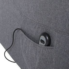 TV kreslo MODO PLUS s elektrickým polohovaním — látka, sivá, nosnosť 130 kg