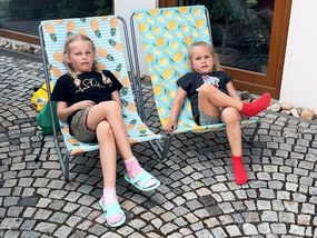 Súprava 2 ks skladacích plážových ležadiel SAND PINEAPPLE, farebné