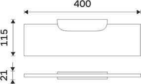 Nimco Polica, 40 cm NIKAU čierna - NKC 30091B-40-90