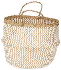 Svetlý úložný košík z morskej trávy Compactor Zic Zac, ⌀ 35 cm