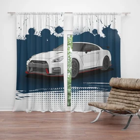 Sablio Záves Nissan GTR 35 Modrý: 2ks 140x250cm