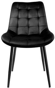 Jedálenská stolička NORMAN zamatová, čierna