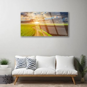 Skleneny obraz Pole nebo slnko príroda 120x60 cm