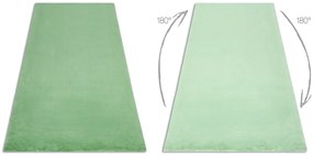 Koberec BUNNY, zelený, imitácia králičej kožušiny