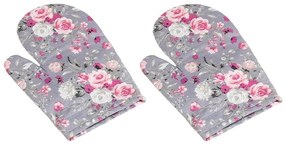 Bellatex Kuchynská chňapka Adela Kvety ruže ružová, 28 x 18 cm, 2 ks